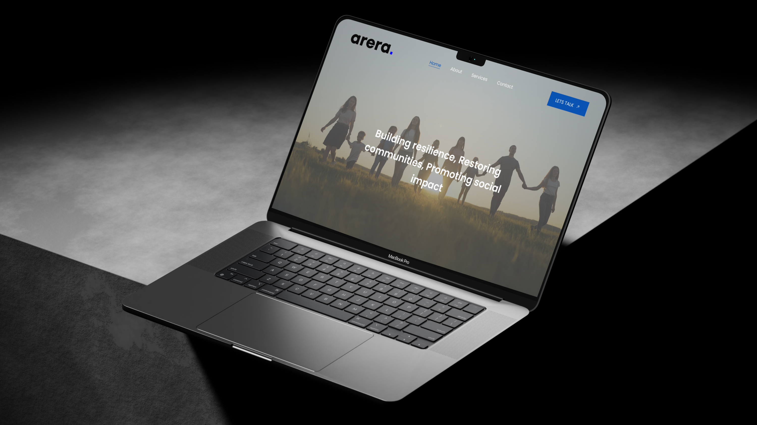 Website home page for Arera, designed by Kuniva Studio, Gold Coast