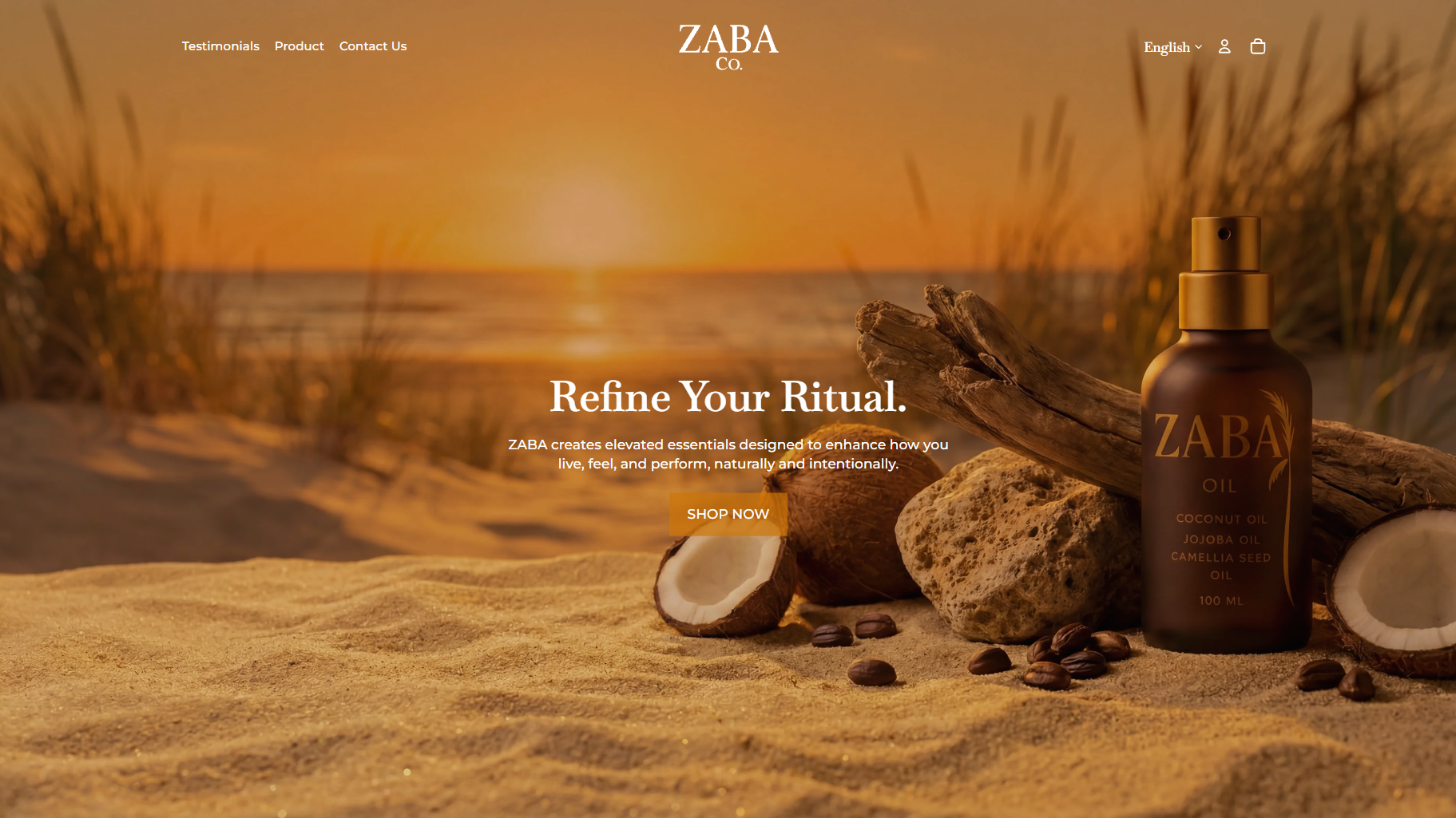 UI screen for Zaba Co designed by Kuniva Studio, Gold Coast
